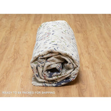 Load image into Gallery viewer, 8&#39;7&quot;x12&#39; Spring White, Wool and Silk, Nain All Over Flower Design, 250 KPSI, Hand Knotted, Oriental Rug FWR545400