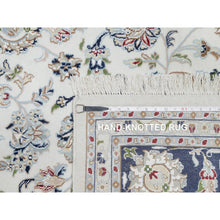 Load image into Gallery viewer, 8&#39;7&quot;x12&#39; Spring White, Wool and Silk, Nain All Over Flower Design, 250 KPSI, Hand Knotted, Oriental Rug FWR545400