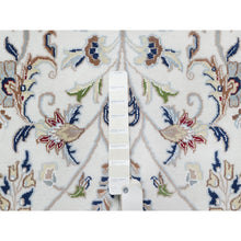 Load image into Gallery viewer, 10&#39;x10&#39; Isabelline White, Wool and Silk, Hand Knotted, 250 KPSI, Nain All Over Floral Design, Square, Oriental Rug FWR545436