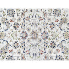 Load image into Gallery viewer, 10&#39;x10&#39; Isabelline White, Wool And Silk, Hand Knotted, 250 Kpsi, Nain All Over Floral Design, Square, Oriental Rug FWR545436