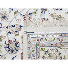 Load image into Gallery viewer, 10&#39;x10&#39; Isabelline White, Wool and Silk, Hand Knotted, 250 KPSI, Nain All Over Floral Design, Square, Oriental Rug FWR545436