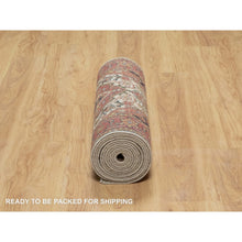 Load image into Gallery viewer, 2&#39;6&quot;x16&#39;1&quot; Angora White, Antiqued Fine Heriz Re-creation With Red Border, Vegetable Dyes, Hand Knotted With Large Motifs, Plush Soft Pile, Densely Woven, Extra Soft Wool, Xl Runner, Oriental Rug FWR545544