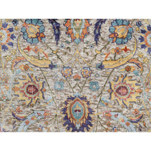 Load image into Gallery viewer, 2&#39;7&quot;x23&#39;10&quot; Eggnog White, Silk With Textured Wool, Hand Knotted Sickle Leaf Design, Soft and Plush, Hand Knotted Oriental XL Runner Rug FWR545658