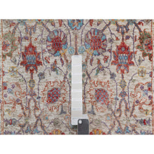 Load image into Gallery viewer, 2&#39;6&quot;x18&#39;4&quot; Dover White, Tabriz Vase With Flower Design, Hand Knotted Silk With Textured Wool, Plush and Lush Soft Pile, Colorful Oriental XL Runner Rug FWR545670