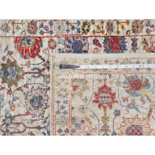 Load image into Gallery viewer, 2&#39;6&quot;x18&#39;4&quot; Dover White, Tabriz Vase With Flower Design, Hand Knotted Silk With Textured Wool, Plush and Lush Soft Pile, Colorful Oriental XL Runner Rug FWR545670