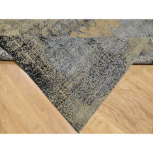 Load image into Gallery viewer, 10&#39;x14&#39; Ecru Brown, Broken And Erased Persian Goombad Design, Hand Knotted Wool And Silk Oxidized, Oriental Rug FWR545676