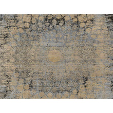 Load image into Gallery viewer, 10&#39;x14&#39; Ecru Brown, Broken And Erased Persian Goombad Design, Hand Knotted Wool And Silk Oxidized, Oriental Rug FWR545676