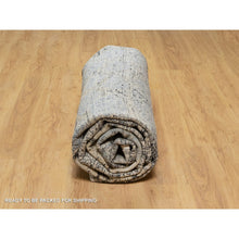 Load image into Gallery viewer, 10&#39;x14&#39; Ecru Brown, Broken And Erased Persian Goombad Design, Hand Knotted Wool And Silk Oxidized, Oriental Rug FWR545676