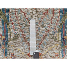 Load image into Gallery viewer, 6&#39;3&quot;x9&#39;1&quot; Cosmic Latte White, Soft And Plush Pile, Hand Knotted With Sickle Leaf Design, Silk With Textured Wool, Oriental Rug FWR545682