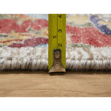 Load image into Gallery viewer, 6&#39;3&quot;x9&#39;1&quot; Cosmic Latte White, Soft and Plush Pile, Hand Knotted With Sickle Leaf Design, Silk With Textured Wool, Oriental Rug FWR545682