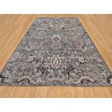Load image into Gallery viewer, 10&#39;x13&#39;10&quot; Major Brown With Essence Of Black, Hand Knotted Sickle Leaf Design Soft Pile, Wool And Silk Oriental Rug FWR545688