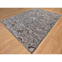 Load image into Gallery viewer, 10&#39;x13&#39;10&quot; Major Brown With Essence Of Black, Hand Knotted Sickle Leaf Design Soft Pile, Wool And Silk Oriental Rug FWR545688