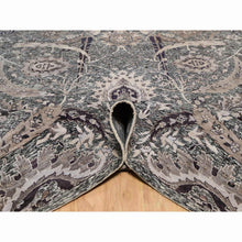 Load image into Gallery viewer, 10&#39;x13&#39;10&quot; Major Brown With Essence Of Black, Hand Knotted Sickle Leaf Design Soft Pile, Wool And Silk Oriental Rug FWR545688