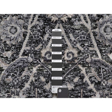 Load image into Gallery viewer, 2&#39;x3&#39; Wenge Brown, Hand Knotted Sickle Leaf Design With Essence Of Black, Soft Pile, Wool and Silk, Mat Oriental Rug FWR545694