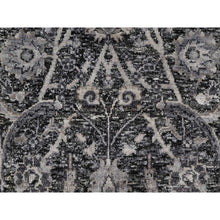 Load image into Gallery viewer, 2&#39;x3&#39; Wenge Brown, Hand Knotted Sickle Leaf Design With Essence Of Black, Soft Pile, Wool And Silk, Mat Oriental Rug FWR545694