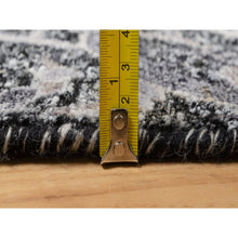Load image into Gallery viewer, 2&#39;x3&#39; Wenge Brown, Hand Knotted Sickle Leaf Design With Essence Of Black, Soft Pile, Wool and Silk, Mat Oriental Rug FWR545694