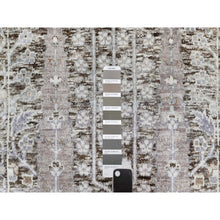 Load image into Gallery viewer, 2&#39;1&quot;x3&#39; Fossil Gray, Hand Knotted With Willow And Cypress Tree Design, Silk With Textured Wool, Mat Oriental Rug FWR545700