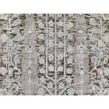 Load image into Gallery viewer, 2&#39;1&quot;x3&#39; Fossil Gray, Hand Knotted With Willow And Cypress Tree Design, Silk With Textured Wool, Mat Oriental Rug FWR545700