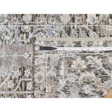 Load image into Gallery viewer, 2&#39;x3&#39; Falcon Gray, Silk With Textured Wool, Hand Knotted With Willow And Cypress Tree Design, Oriental Mat Rug FWR545706