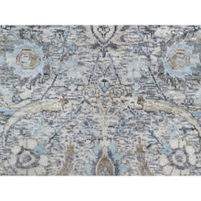 Load image into Gallery viewer, 2&#39;1&quot;x3&#39; Eider White, Sickle Leaf Design, Plush And Lush Soft Pile, Silk With Textured Wool, Hand Knotted, Mat Oriental Rug FWR545712