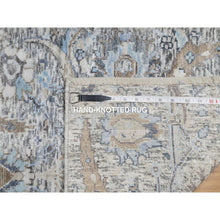 Load image into Gallery viewer, 2&#39;1&quot;x3&#39; Eider White, Sickle Leaf Design, Plush And Lush Soft Pile, Silk With Textured Wool, Hand Knotted, Mat Oriental Rug FWR545712