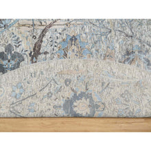 Load image into Gallery viewer, 10&#39;x10&#39; Tahira White, Hand Knotted, Silk With Textured Wool, Sickle Leaf Design, Lush And Plush Soft Pile, Round Oriental Rug FWR545754