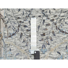 Load image into Gallery viewer, 10&#39;x10&#39; Tahira White, Hand Knotted, Silk With Textured Wool, Sickle Leaf Design, Lush And Plush Soft Pile, Round Oriental Rug FWR545754