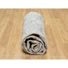 Load image into Gallery viewer, 10&#39;x10&#39; Tahira White, Hand Knotted, Silk With Textured Wool, Sickle Leaf Design, Lush And Plush Soft Pile, Round Oriental Rug FWR545754