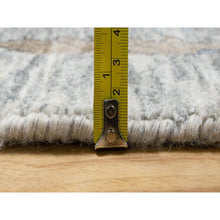 Load image into Gallery viewer, 10&#39;x10&#39; Tahira White, Hand Knotted, Silk With Textured Wool, Sickle Leaf Design, Lush And Plush Soft Pile, Round Oriental Rug FWR545754