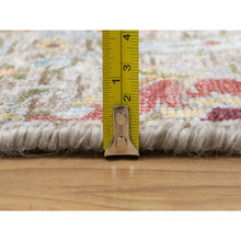 Load image into Gallery viewer, 2&#39;7&quot;x20&#39;2&quot; Cornsilk White, Sickle Leaf Design, Soft and Plush Pile, Silk With Textured Wool, Hand Knotted XL Runner Oriental Rug FWR545772