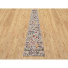 Load image into Gallery viewer, 2&#39;6&quot;x23&#39;10&quot; Pearl Bush Beige, Hand Knotted Silk With Textured Wool, Directional Vase Design, Lush and Plush, Soft Pile, XL Runner Oriental Rug FWR545778