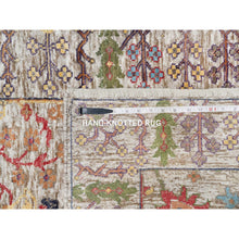 Load image into Gallery viewer, 2&#39;6&quot;x23&#39;10&quot; Pearl Bush Beige, Hand Knotted Silk With Textured Wool, Directional Vase Design, Lush and Plush, Soft Pile, XL Runner Oriental Rug FWR545778