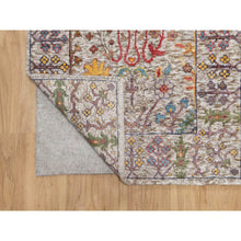 Load image into Gallery viewer, 2&#39;7&quot;x22&#39; Lacy Pearl White, All Over Directional Vase Design, Hand Knotted, Silk with Textured Wool, XL Runner Oriental Rug FWR545784