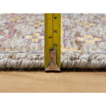 Load image into Gallery viewer, 2&#39;7&quot;x22&#39; Lacy Pearl White, All Over Directional Vase Design, Hand Knotted, Silk with Textured Wool, XL Runner Oriental Rug FWR545784