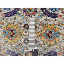 Load image into Gallery viewer, 2&#39;6&quot;x27&#39;7&quot; Promenade White, Silk With Textured Wool, Sickle Leaf Design, Hand Knotted, Soft Pile, XL Runner Oriental Rug FWR545790