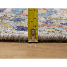 Load image into Gallery viewer, 2&#39;6&quot;x27&#39;7&quot; Promenade White, Silk With Textured Wool, Sickle Leaf Design, Hand Knotted, Soft Pile, XL Runner Oriental Rug FWR545790