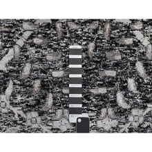 Load image into Gallery viewer, 11&#39;8&quot;x15&#39; Mulch Brown, Hand Knotted, Shades Of Black, Lush and Plush, Wool and Silk, Oversized Sickle Leaf Design Oriental Rug FWR545796