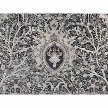 Load image into Gallery viewer, 11&#39;8&quot;x15&#39; Mulch Brown, Hand Knotted, Shades Of Black, Lush and Plush, Wool and Silk, Oversized Sickle Leaf Design Oriental Rug FWR545796