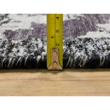 Load image into Gallery viewer, 11&#39;8&quot;x15&#39; Mulch Brown, Hand Knotted, Shades Of Black, Lush and Plush, Wool and Silk, Oversized Sickle Leaf Design Oriental Rug FWR545796