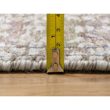 Load image into Gallery viewer, 4&#39;2&quot;x12&#39; Chalk Beige, Silk With Textured Wool, Soft and Plush Pile, Hand Knotted, Directional Vase Design, Wide Runner Oriental Rug FWR545802