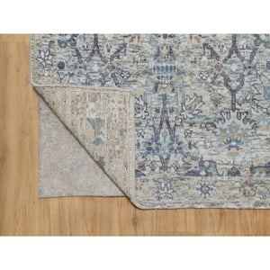 2'7"x27'7" Solstice White, Hand Knotted, Tabriz Vase With Pomegranate Design, Silk With Textured Wool, Soft And Vibrant Pile, Xl Runner Oriental Rug FWR545808