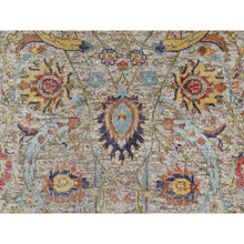 Load image into Gallery viewer, 2&#39;7&quot;x22&#39;1&quot; Oyster White, Hand Knotted, Silk With Textured Wool, Xl Runner Sickle Leaf Design, Soft Pile, Oriental Rug FWR545826