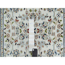 Load image into Gallery viewer, 2&#39;8&quot;x17&#39;8&quot; Daisy White, Nain with Center Flower Design, 250 KPSI, Hand Knotted, Soft Pile, Wool and Silk, XL Runner, Oriental Rug FWR545844