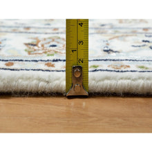 Load image into Gallery viewer, 2&#39;8&quot;x17&#39;8&quot; Daisy White, Nain with Center Flower Design, 250 KPSI, Hand Knotted, Soft Pile, Wool and Silk, XL Runner, Oriental Rug FWR545844