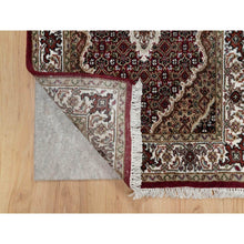 Load image into Gallery viewer, 2&#39;7&quot;x20&#39;4&quot; Scarlet Red, Tabriz Mahi With Fish Medallion Design, Pure Wool, Hand Knotted, Densely Woven, Xl Runner, Oriental Rug FWR545880