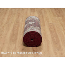 Load image into Gallery viewer, 2&#39;7&quot;x20&#39;4&quot; Scarlet Red, Tabriz Mahi With Fish Medallion Design, Pure Wool, Hand Knotted, Densely Woven, Xl Runner, Oriental Rug FWR545880