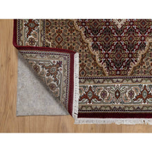 Load image into Gallery viewer, 4&#39;x6&#39;2&quot; Carmine Red, Densely Woven, Tabriz Mahi With Fish Medallion Design, Soft Wool, Hand Knotted, Oriental Rug FWR545898