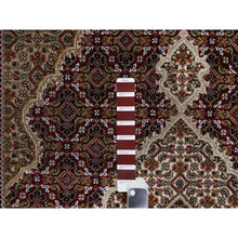 Load image into Gallery viewer, 4&#39;x6&#39;2&quot; Carmine Red, Densely Woven, Tabriz Mahi With Fish Medallion Design, Soft Wool, Hand Knotted, Oriental Rug FWR545898