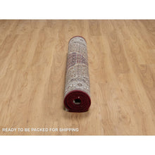 Load image into Gallery viewer, 4&#39;x6&#39;2&quot; Carmine Red, Densely Woven, Tabriz Mahi With Fish Medallion Design, Soft Wool, Hand Knotted, Oriental Rug FWR545898