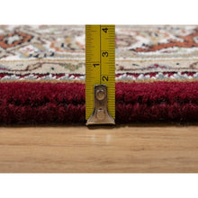 Load image into Gallery viewer, 4&#39;x6&#39;2&quot; Carmine Red, Densely Woven, Tabriz Mahi With Fish Medallion Design, Soft Wool, Hand Knotted, Oriental Rug FWR545898